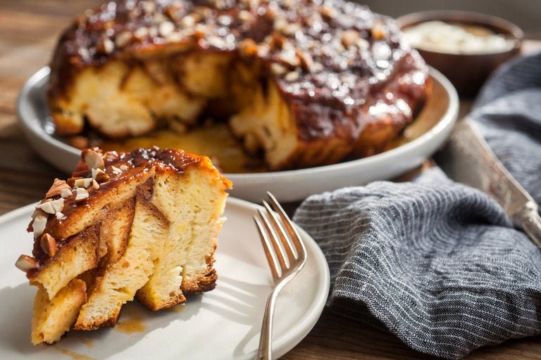 Andy A d  Sugar-Free Caramel Pecan Croissant Bread Pudding Cake. A delicious, decadent, and guilt-free treat for all. Diabetic-Friendly Baked fresh traditionally. (2.2 lbs)