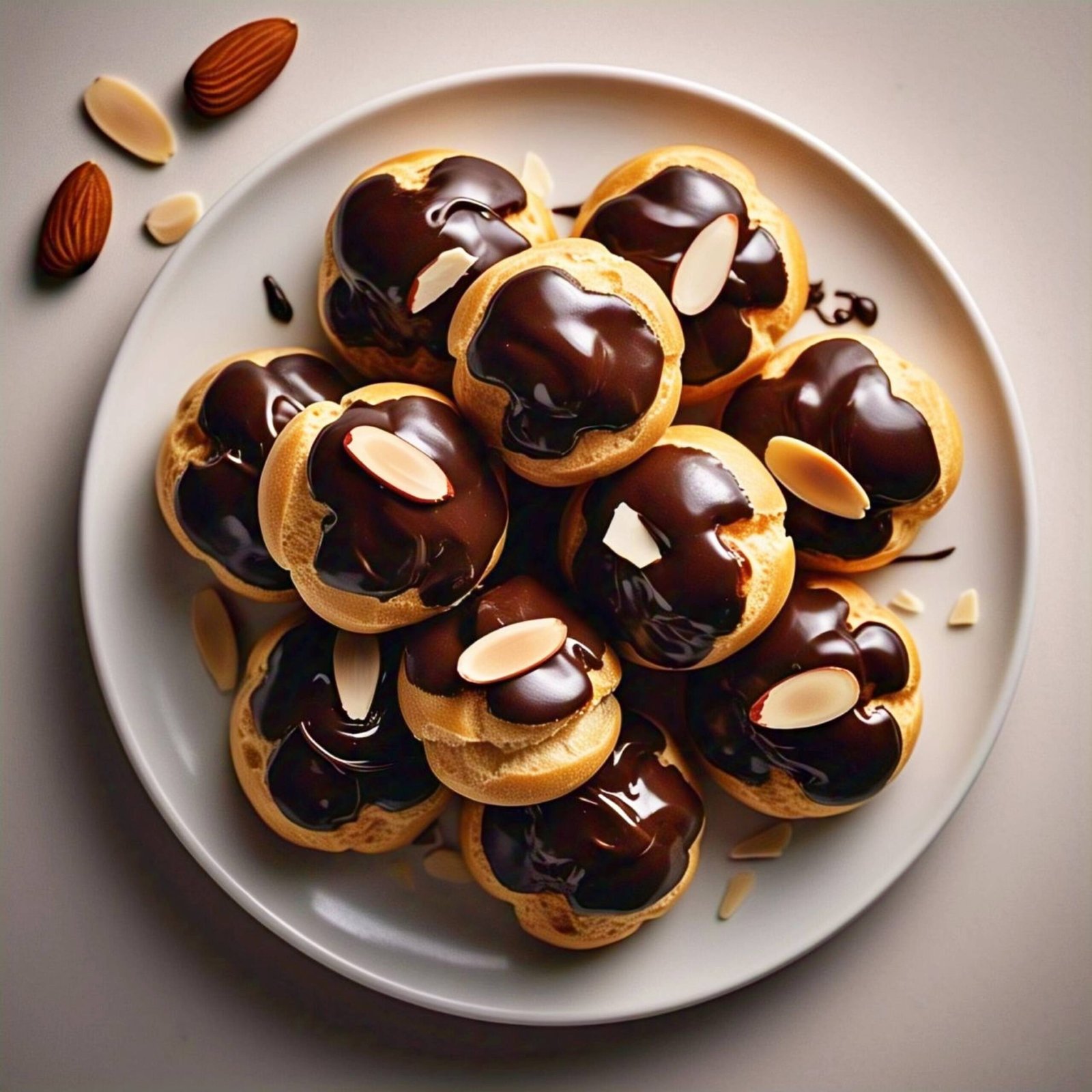 Andy A d Sugar Free Dark Chocolate Profiterole with Almonds, 12 pcs French Cream Puff, Made in France by world famous La Pasticceria, Slowly savor for an amazing experience