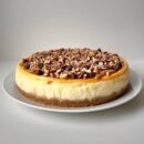 Andy A d Freshly Baked  Turtle Cheesecake 9" with Chocolate Chip & Nuts Irresistible Desserts, Birthday Cheesecake in Ny Style - 2 lbs