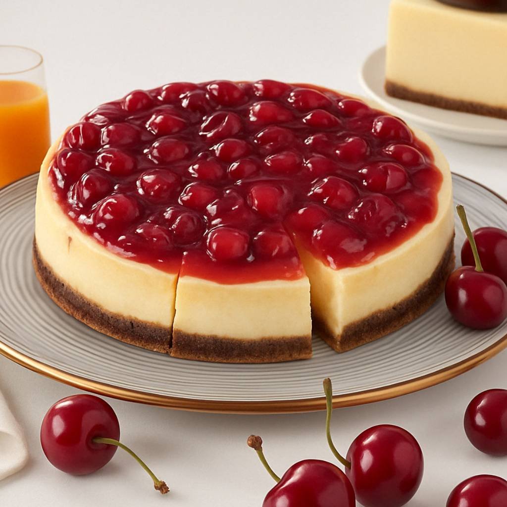 Andy A d Gluten Free Cherry Cheesecake 9" - Creamy But Gluten-Free Cheesecake Near Me Freshly Baked Desserts (3.4 lbs)