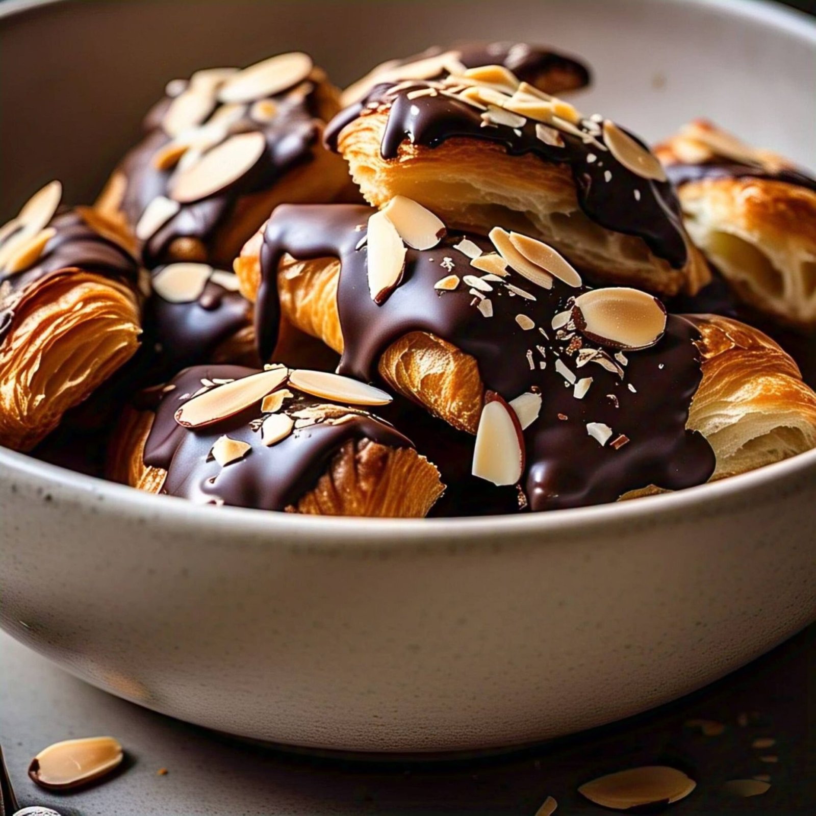 Sugar Free Dark Chocolate Almond Croissants | Handcrafted Guilt-Free Treats