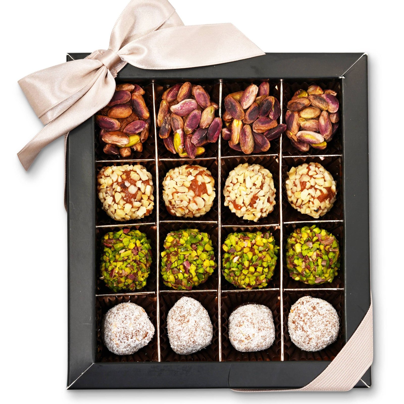Andy A d Sugar Free Truffles Natural Dates Pistachio Hazelnut Coconut 16 Pcs,  Amazing, Delicious