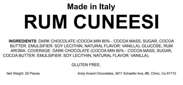 Chocolate Truffles Dark Italian Rum Cuneesi Gift Box 20 Pcs Imported Gourmet Treats - Image 7