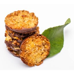 Dark Chocolate Florentine Biscuit Cookies Orange Almond 24 Pcs
